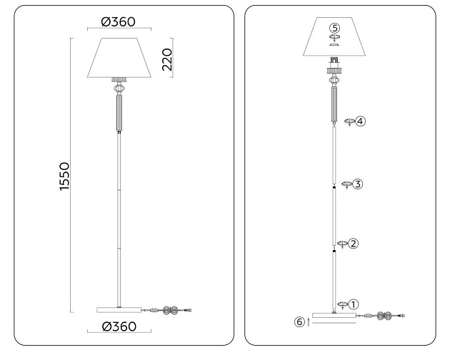 Торшер Ambrella light High Light LH71028 Фото № 5