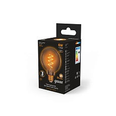 Лампа светодиодная филаментная Gauss E27 6W 2400K золотая 105802007 2