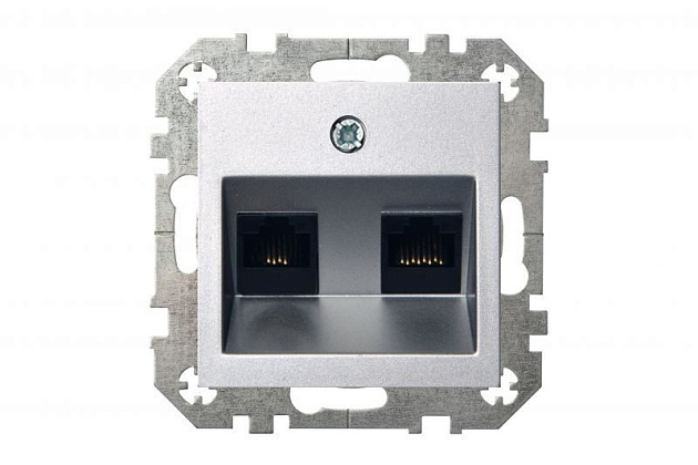 Розетка RJ45/RJ11 Liregus Epsilon серебро 28-185 изображение 2 Розетка RJ45/RJ11 Liregus Epsilon серебро 28-185 Фото № 2