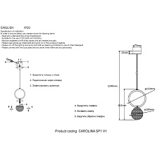 Подвесной светильник Crystal Lux Carolina SP1 V1 BRASS 1