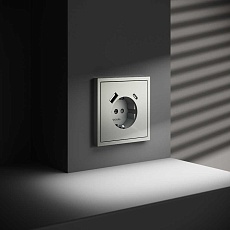 Розетка встраиваемая Voltum S70 с заземлением и защитными шторками, 16А, с USB, A+С, (сталь) VLS040505 5