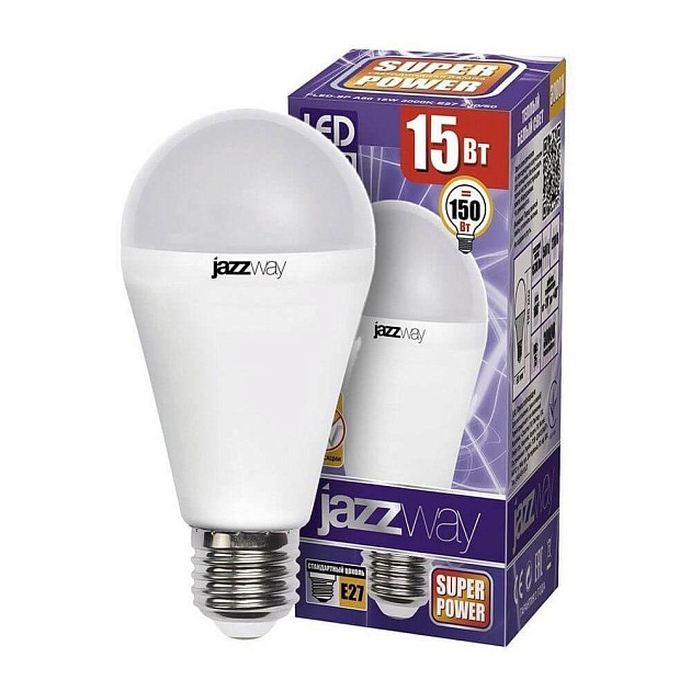 Лампа светодиодная Jazzway E27 15W 3000K матовая 2853028 изображение 1 Лампа светодиодная Jazzway E27 15W 3000K матовая 2853028 Фото № 1