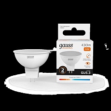 Лампа светодиодная Gauss GU5.3 5.5W 3000K матовая 13516 3